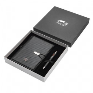 Подаръчен сет от тефтер и химикал на Silver Flame с лого на Audi