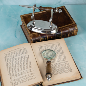 Комплект лупа и нож за отваряне на писма - Класик