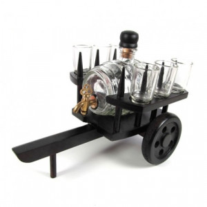 Стъклено буре с 6 чаши