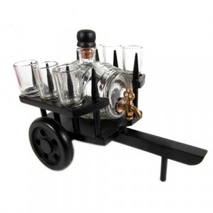 Стъклено буре с 6 чаши