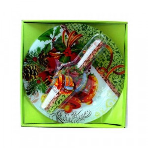 Комплект чиния + шпатула с коледни мотиви Комплект чиния + шпатула с коледни мотиви