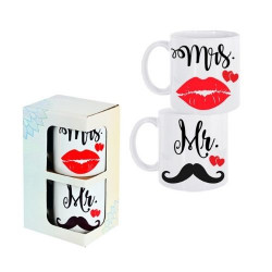 К-кт 2 броя чаши "MR&MIS" от MaxShop К-кт 2 броя чаши MR&MIS на ниска цена от Max-Shop