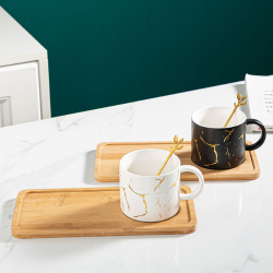 Чаша, чинийка, лъжичка Bamboo 250 мл на ниска цена от Max-Shop