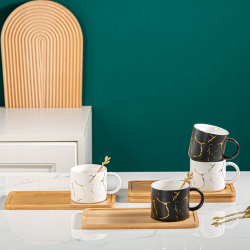 Чаша, чинийка, лъжичка Bamboo 250 мл на ниска цена от Max-Shop