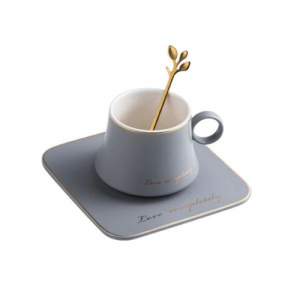 Чаша, чинийка, лъжичка Gray Love