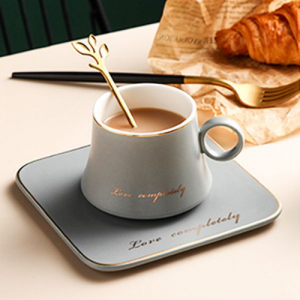 Чаша, чинийка, лъжичка Gray Love Чаша, чинийка, лъжичка Gray Love