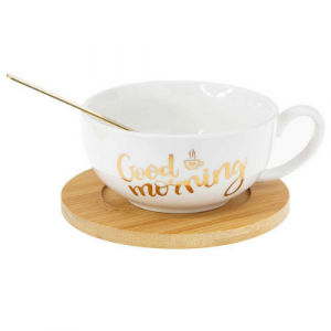 Чаша, чинийка, лъжичка Good Morning 180 мл Чаша, чинийка, лъжичка Good Morning 180 мл