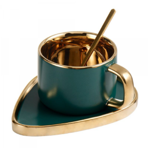 Чаша, чинийка, лъжичка Green Leaf 240 мл Чаша, чинийка, лъжичка Green Leaf 240 мл