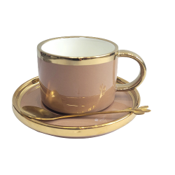 Чаша, чинийка, лъжичка Elegant 250 мл от MaxShop Чаша, чинийка, лъжичка Elegant 250 мл на ниска цена от Max-Shop