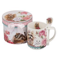 Порцеланова чаша за кафе Куче и Котка Mug от MaxShop Порцеланова чаша за кафе Куче и Котка Mug на ниска цена от Max-Shop