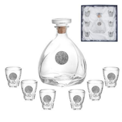 Сервиз 6 чаши за ракия с гарафа на ниска цена от Max-Shop