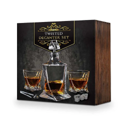 Декантер с 2 броя чаши за уиски на ниска цена от Max-Shop