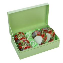 Комплект 2 чаши с чинийки в подаръчна кутия на ниска цена от Max-Shop