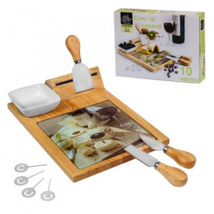 Комплект поднос -купа и 7 бр прибори за сирена