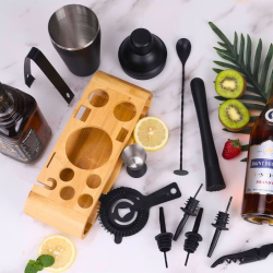 Бармански комплект с поставка Black на ниска цена от MaxShop