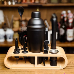 Бармански комплект с поставка Black на ниска цена от MaxShop