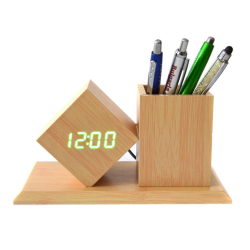 Дигитален часовник с поставка за моливи на ниска цена от MaxShop