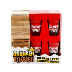Настолна игра "Дженга" с 4 шота "Drunken Tower" от MaxShop Настолна игра Дженга с 4 шота Drunken Tower на ниска цена от Max-Shop