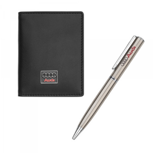 Сет от химикал и картодържател Silver Flame с лого Audi