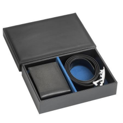 Луксозен сет от портфейл и колан 110 см. - SILVER FLAME на ниска цена от Max-Shop