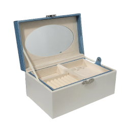 Кутия за бижута Синьо - бяла на ниска цена от Max-Shop