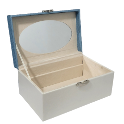 Кутия за бижута Синьо - бяла на ниска цена от Max-Shop