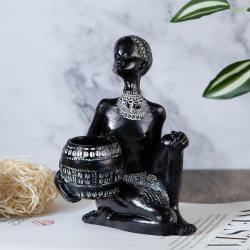Декоративна фигура на Африканка - седнала от MaxShop Декоративна фигура на Африканка - седнала на ниска цена от Max-Shop