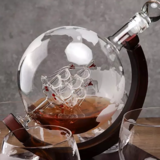 Сервиз за уиски с Чаши – Oak & Steel World Globe
