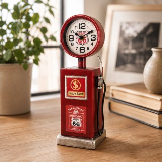 Метална Касичка и Часовник Route 66 - Винтидж Стил