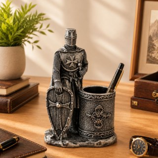 Декоративен моливник фигура на рицар с меч и щит