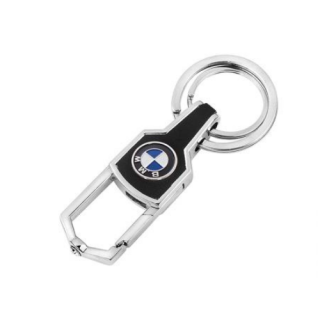 Масивен метален ключодържател BMW с карабинер тип клипс и халка за ключове