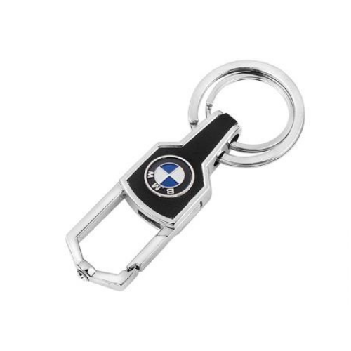 Масивен метален ключодържател BMW с карабинер тип клипс и халка за ключове