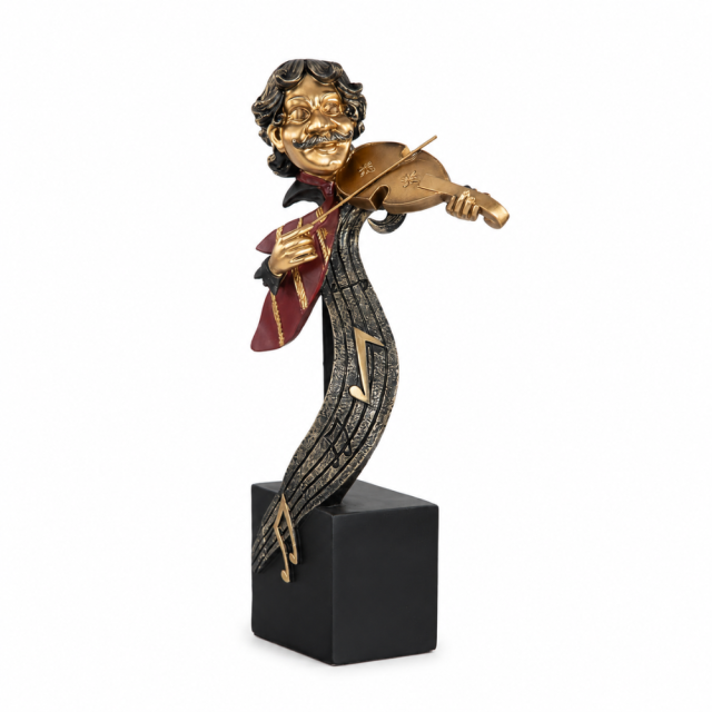 Декоративна фигура на мъж със затворени очи свирещ на цигулка