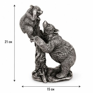 Фигура две мечки в сребрист цвят