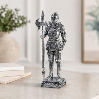 Декоративна фигура рицар в сребрист цвят, 30 см
